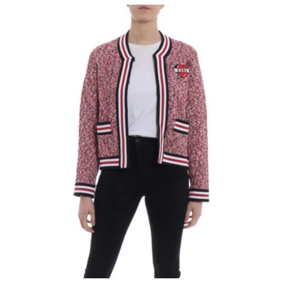 KARL LAGERFELD - Captain Karl bouclé jacket / color: Poppy Red / Size L